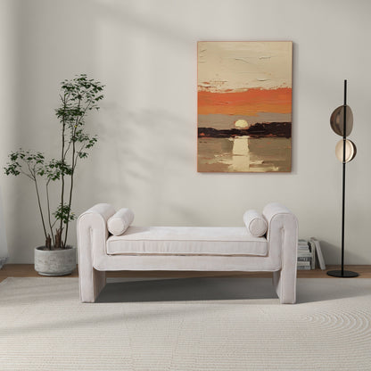Banco Regent en chenilla color crema