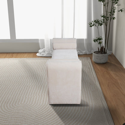 Banco Regent en chenilla color crema