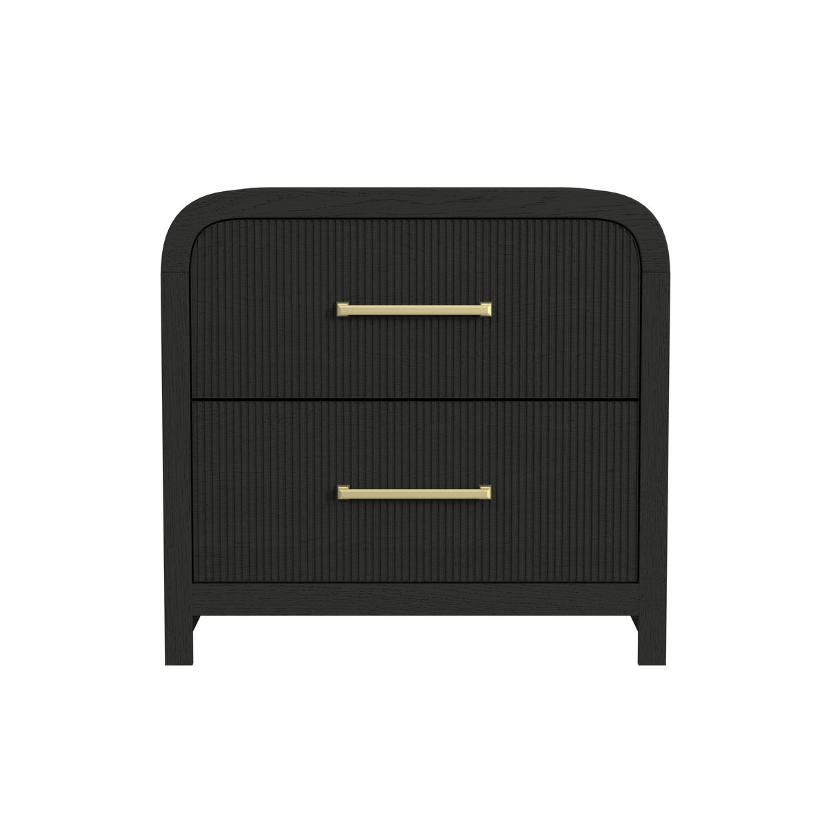 Ridgemont 2-Drawer Nightstand With Usb In Black With Grain
