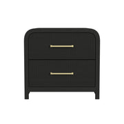 Ridgemont 2-Drawer Nightstand with USB in Black with Grain