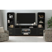 Ridgemont 70" TV Console without Fireplace Insert in Black with Grain
