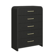 Ridgemont Twin Storage 5PC Bedroom Set in Black with Grain