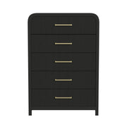 Ridgemont 5-Drawer Chest in Black with Grain