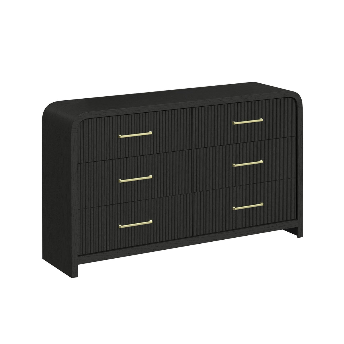 Ridgemont 6-Drawer Dresser In Black With Grain