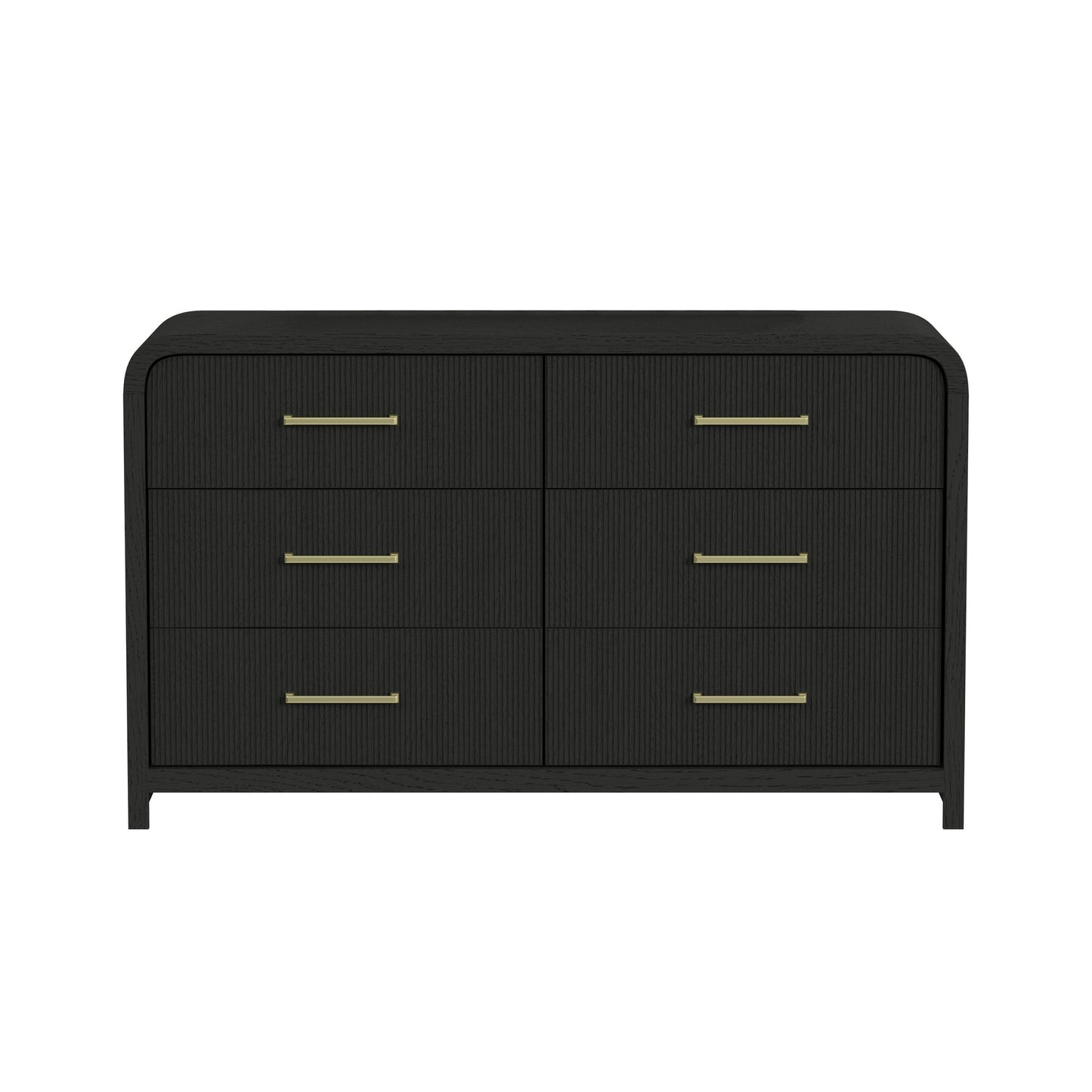 Ridgemont 6-Drawer Dresser in Black with Grain
