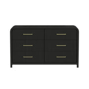 Ridgemont 6-Drawer Dresser in Black with Grain