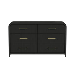 Ridgemont 6-Drawer Dresser in Black with Grain