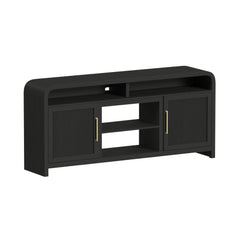 Ridgemont 70" TV Console without Fireplace Insert in Black with Grain