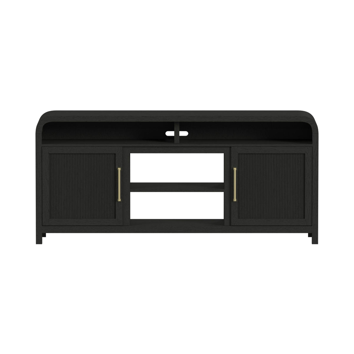 Ridgemont 70" TV Console without Fireplace Insert in Black with Grain
