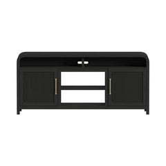 Ridgemont 70" TV Console without Fireplace Insert in Black with Grain