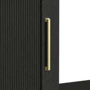 Ridgemont 70" TV Console without Fireplace Insert in Black with Grain