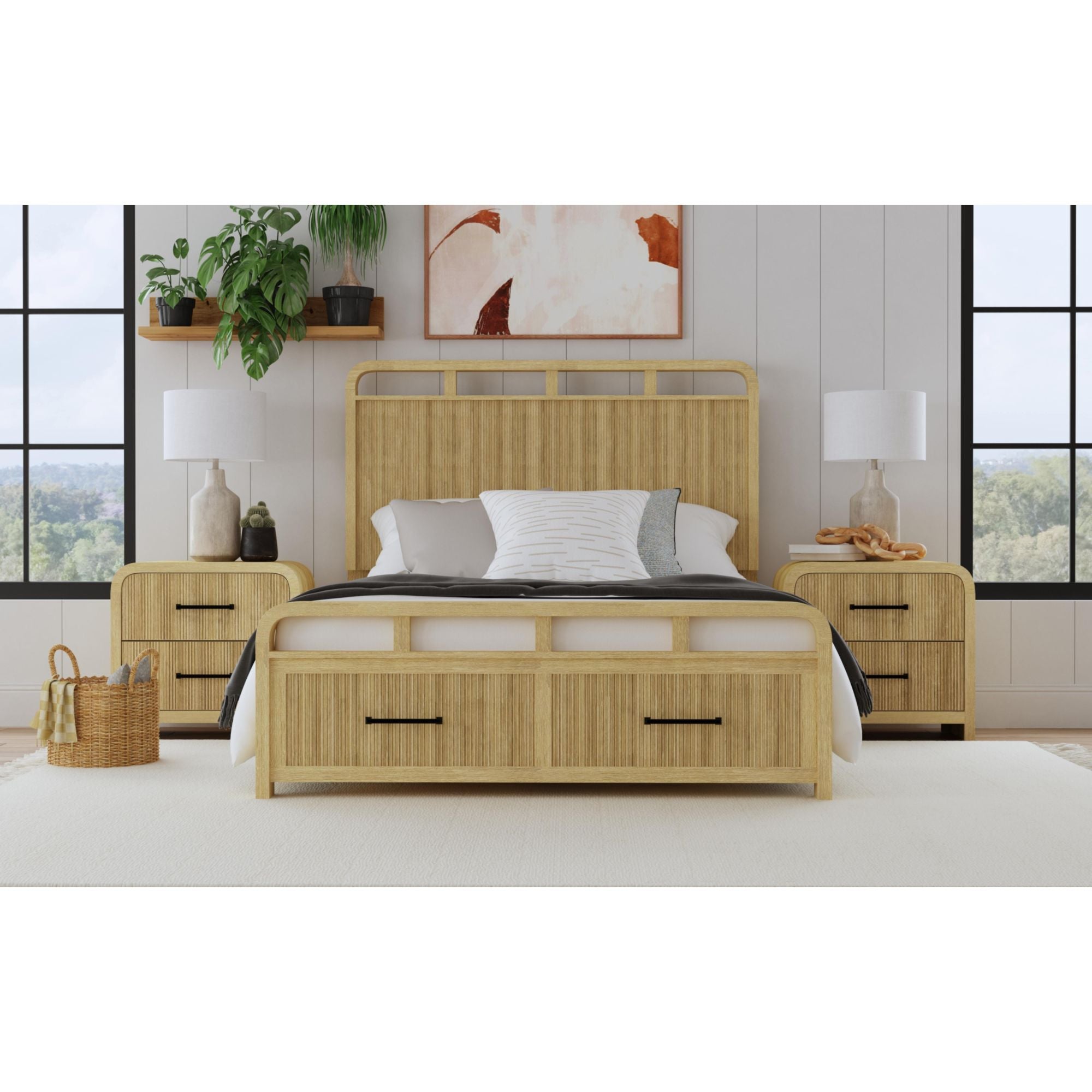 Ridgemont 2-Drawer Nightstand with USB in Natural
