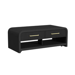Ridgemont 3PC Occasional Table Set in Black with Grain-Coffee Table & Two End Table