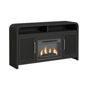 Ridgemont Complete Fireplace Cabinet In Black With Grain - Single Pack