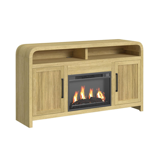 Ridgemont Complete Fireplace Cabinet In Natural - Single Pack