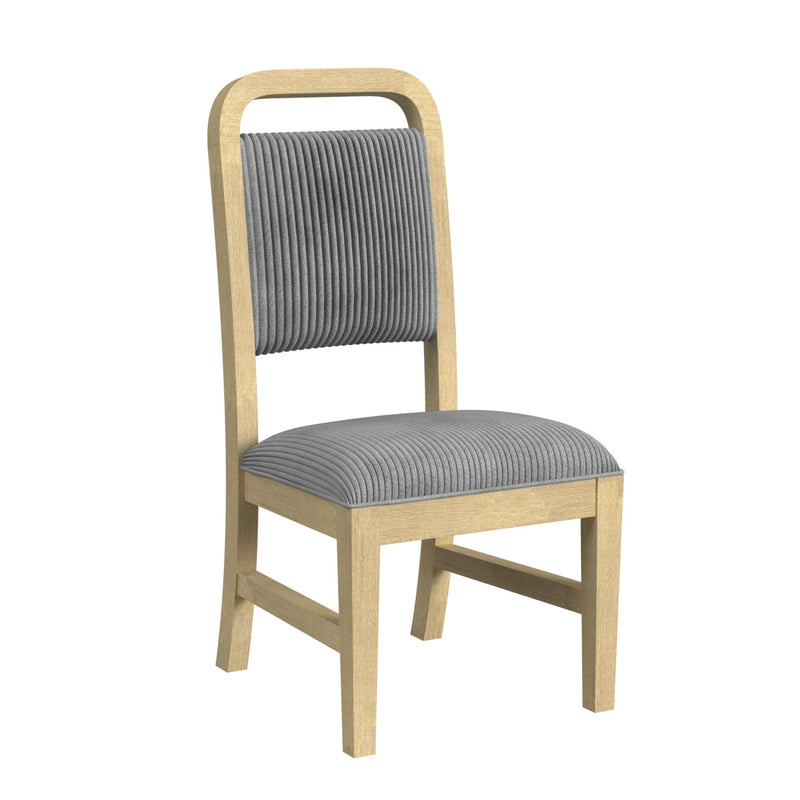 Ridgemont Dining Side Chair With Grey Fabric In Natural (2 Per Carton)