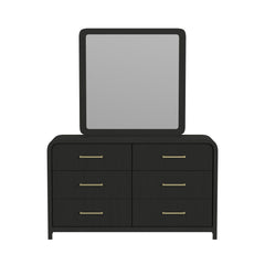 Ridgemont Dresser and Mirror Set in Black with Grain