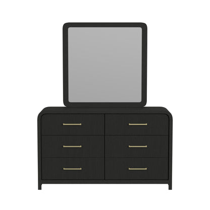 Ridgemont Dresser and Mirror Set in Black with Grain