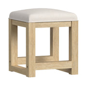 Ridgemont Dressing Stool With White Fabric Cushion In Natural