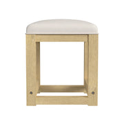Ridgemont Dressing Stool with White Fabric Cushion in Natural