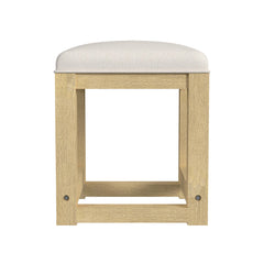 Ridgemont Dressing Stool with White Fabric Cushion in Natural
