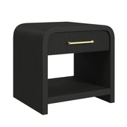 Ridgemont 3PC Occasional Table Set in Black with Grain-Coffee Table & Two End Table