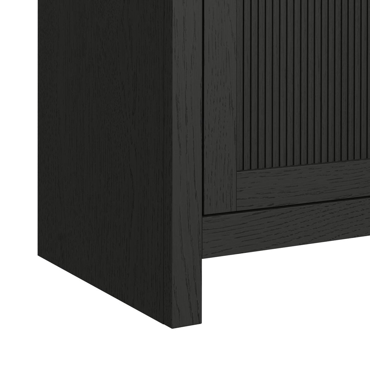 Ridgemont 4PC Entertainment Unit with 82" TV Console in Black with Grain