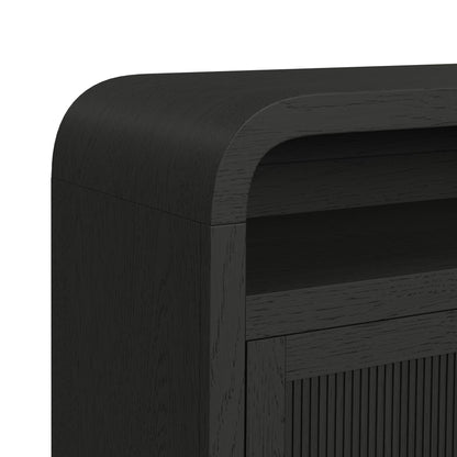 Ridgemont 82" TV Console without Fireplace Insert in Black with Grain