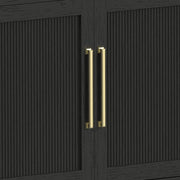 Ridgemont 82" TV Console without Fireplace Insert in Black with Grain