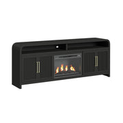 Ridgemont 4PC Entertainment Unit with 82" TV Console in Black with Grain