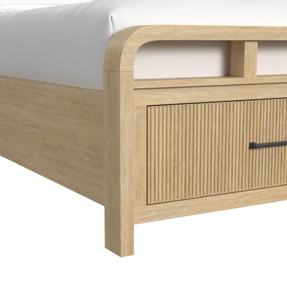 Ridgemont King Storage 5PC Bedroom Set with 2 Nightstands, Dresser & Chest in Natural