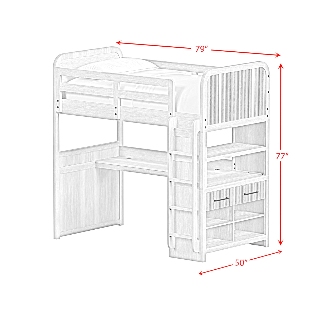 Ridgemont Loft Complete Bunk Bed in Natural