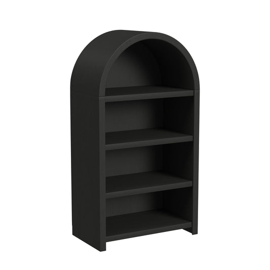 Ridgemont Open Bookcase in Black with Grain