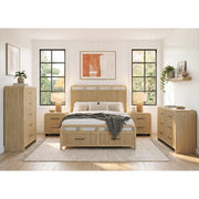 Ridgemont Queen Storage 5PC Bedroom Set with 2 Nightstands, Dresser & Chest in Natural