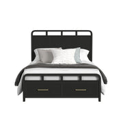 Ridgemont Full Storage Bed in Black with Grain