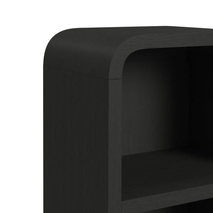Ridgemont 4PC Entertainment Unit with 82" TV Console in Black with Grain