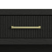 Ridgemont Sofa Table with Bottom Shelf in Black with Grain