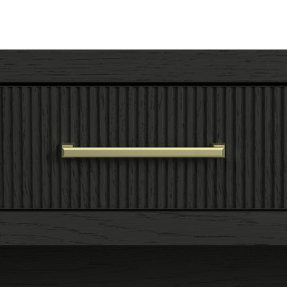 Ridgemont Sofa Table with Bottom Shelf in Black with Grain