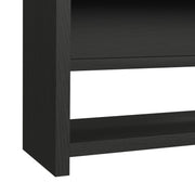 Ridgemont Sofa Table with Bottom Shelf in Black with Grain