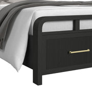 Ridgemont Full Storage 3PC Bedroom Set with 2 Nightstands in Black with Grain