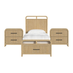 Ridgemont Twin Storage 3PC Bedroom Set with 2 Nightstands in Natural
