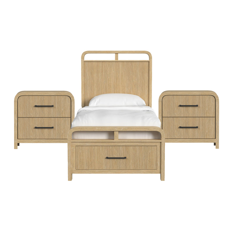 Ridgemont Twin Storage 3PC Bedroom Set with 2 Nightstands in Natural