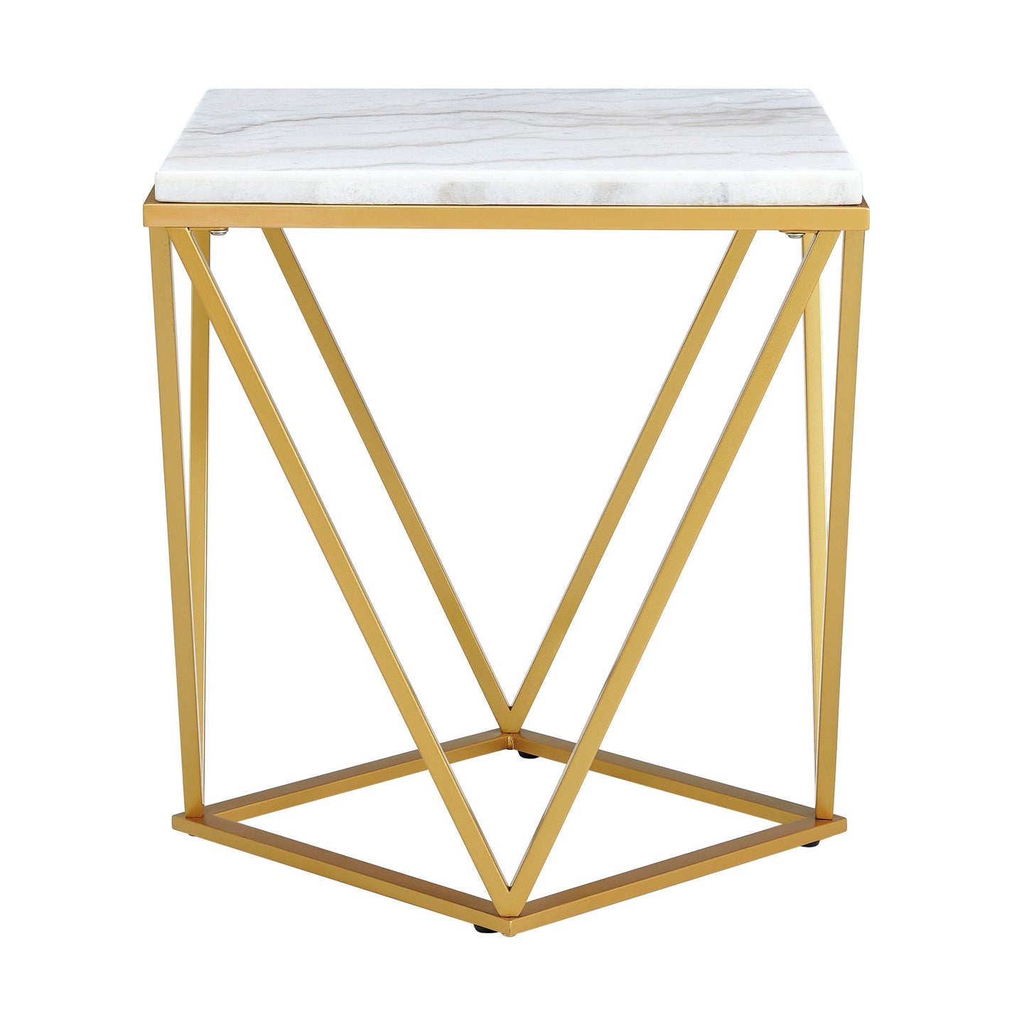 Riko Square End Table W/Gold Metal Leg