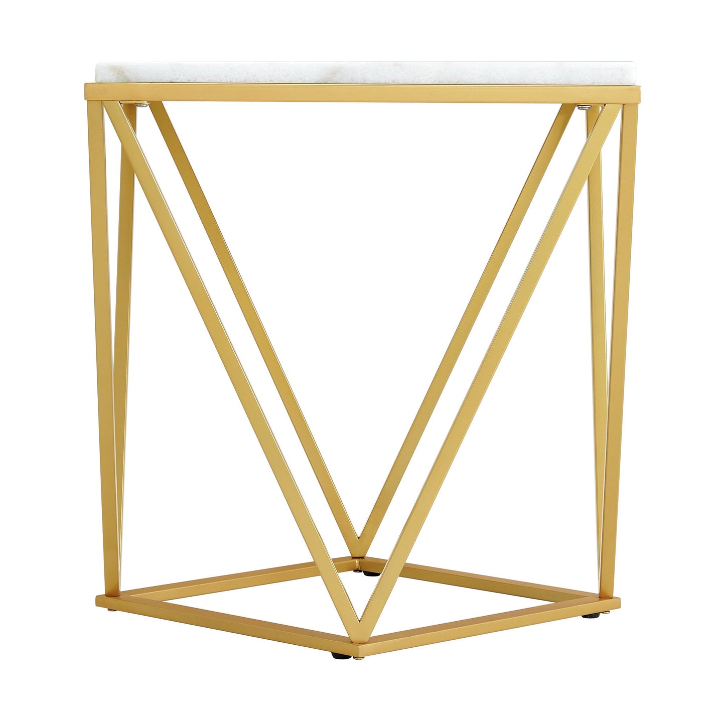 Riko Square End Table W/Gold Metal Leg