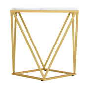 Riko 2PC Occasional Table Set in Gold-Coffee Table & End Table