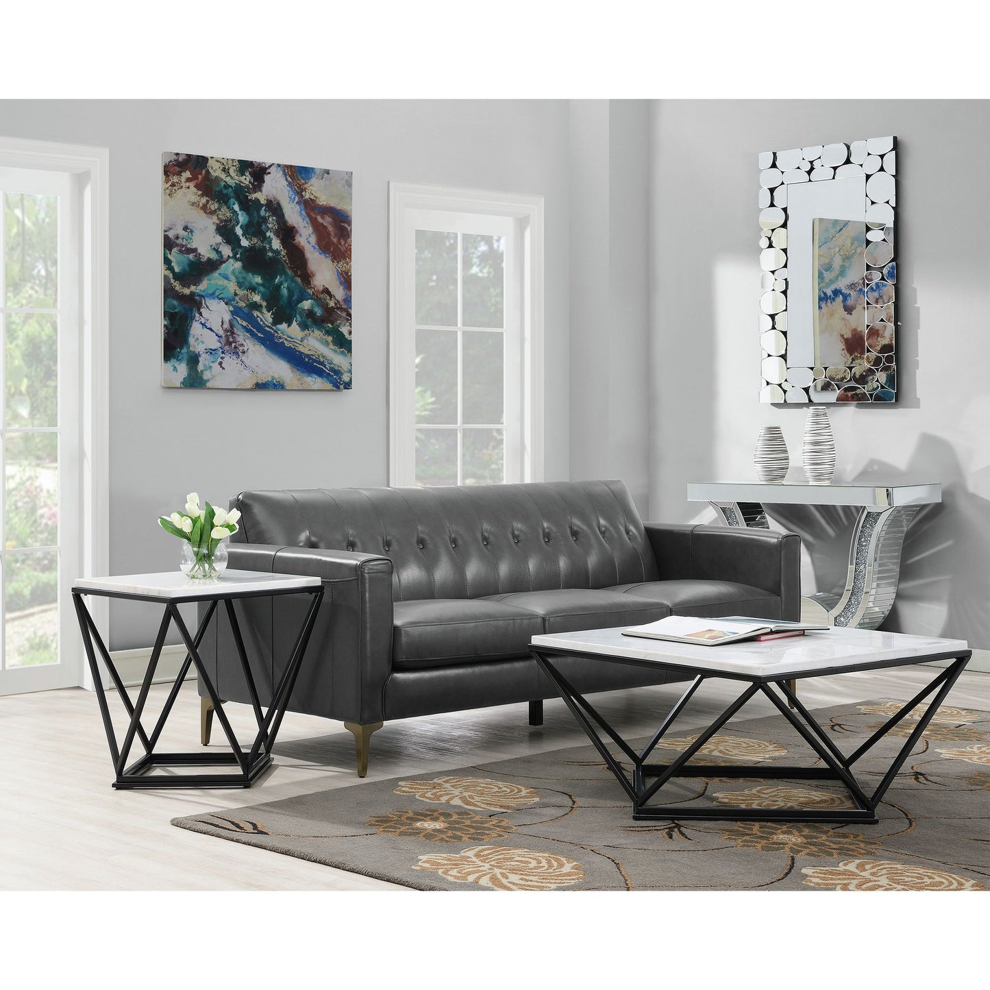 Riko 2PC Occasional Table Set-Coffee Table & End Table