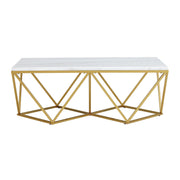 Riko Rectangular Coffee Table W/Gold Metal Leg