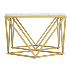 Riko 2PC Occasional Table Set in Gold-Coffee Table & End Table