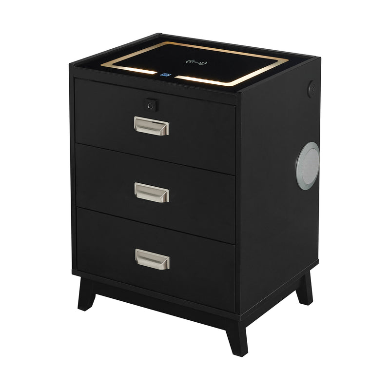 Rio Nightstand With Electronic Features In Black