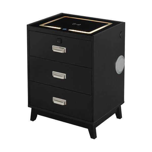 Rio Nightstand With Electronic Features In Black